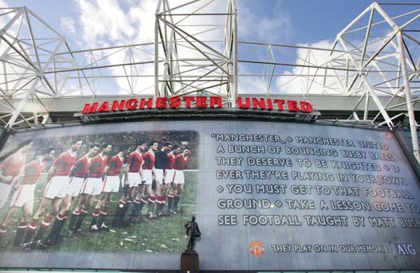 A mural at Old Trafford