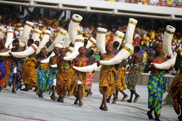 Dancers perform during opening ceremony of African Cup of Nations