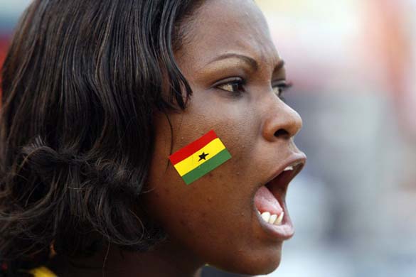 Supporter of Ghana team in Takoradi