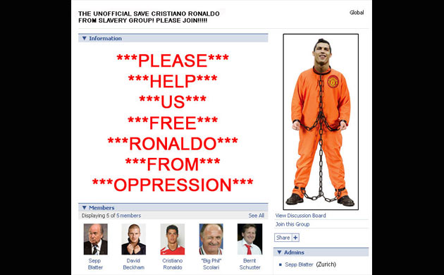 Footballers' social networking pages