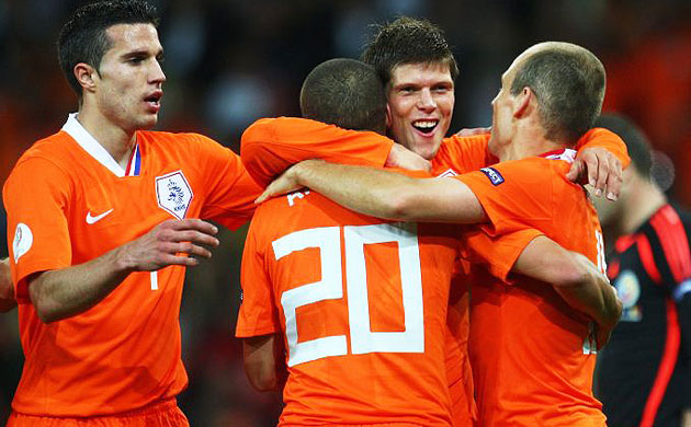 Klaas Jan Huntelaar celebrates