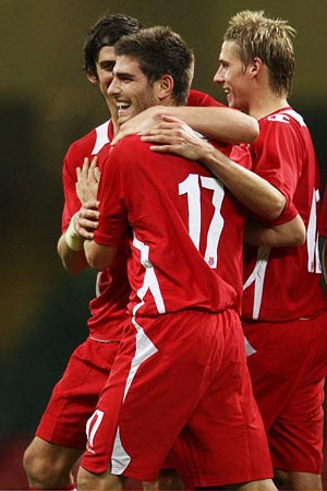 Ched Evans celebrates