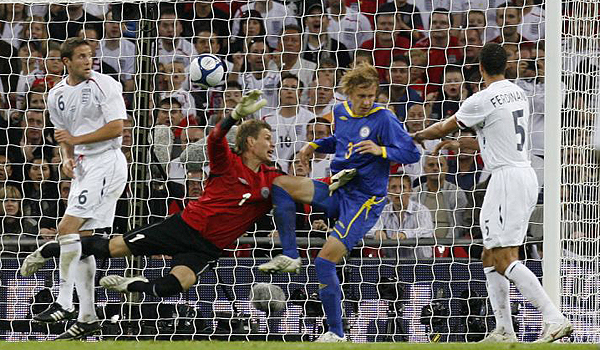 Rio Ferdinand scores