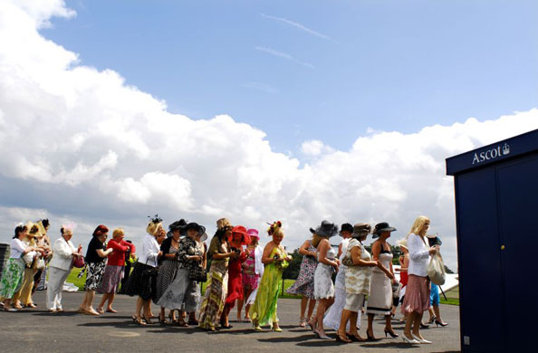 Ladies queue for entrance to the Silver Ring