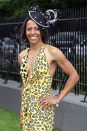Dame Kelly Holmes is spotted at Ladies' Day