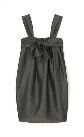 Silk mix dress with bow detail