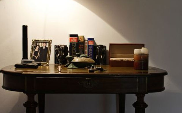 Wilbur Smith's bedside table