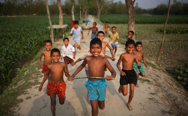 Children running