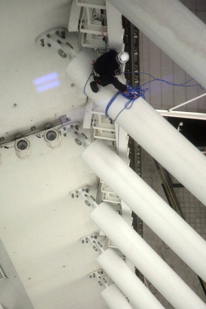 Mike Robertson climbing Spinnaker Tower, Portsmouth