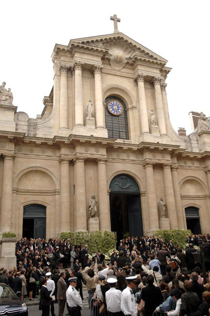 Exterior of the Saint Roch church in Paris where the funeral took place 
