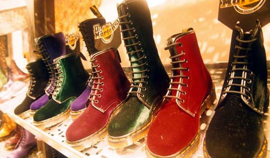 Shelf of Doc Martens