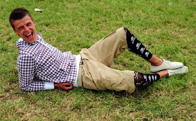 Festival goers at Glastonbury 2008