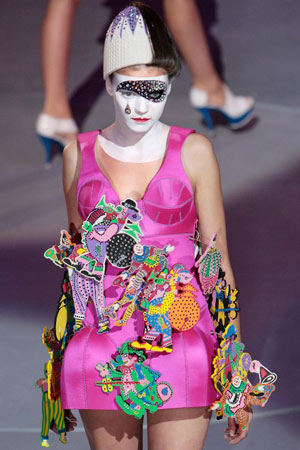 Model at Manish Arora's show, Paris fashion week