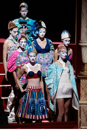 Model at Manish Arora's show, Paris fashion week