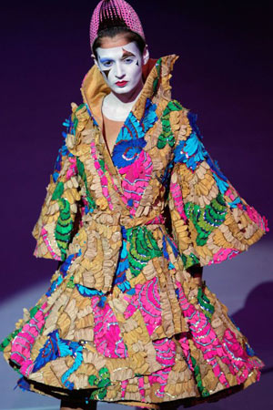 Model at Manish Arora's show, Paris fashion week