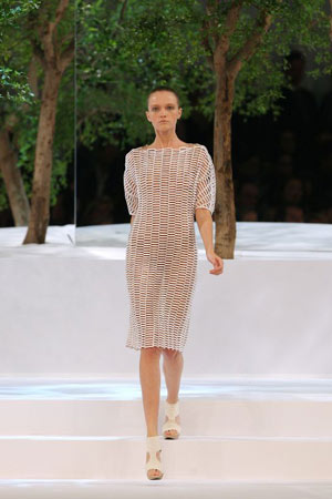 Models at the Akris show