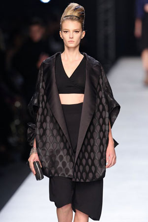 model at Yves Saint Laurent show, Paris fashion week