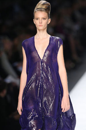 model at Yves Saint Laurent show, Paris fashion week