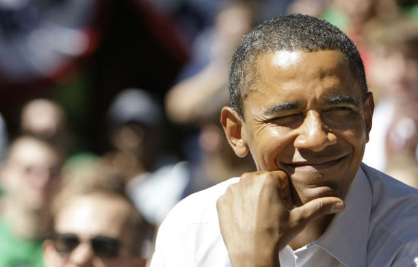 Barack Obama winks