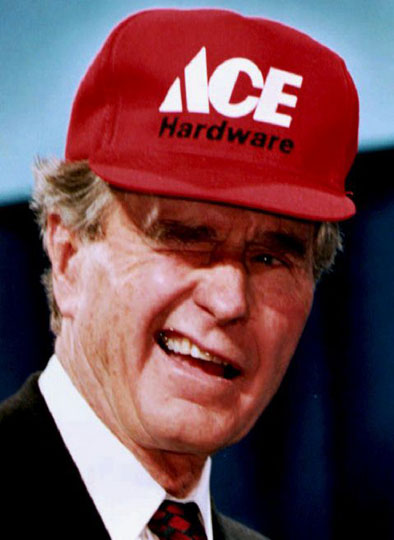 George Bush Snr winks