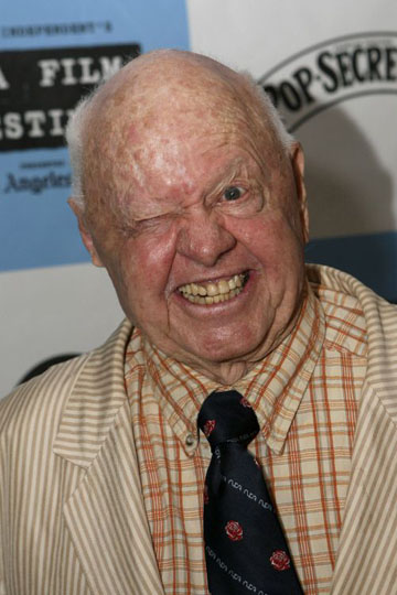 Mickey Rooney winks
