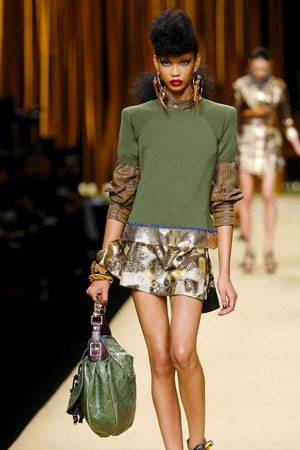 Models at the Louis Vuitton show