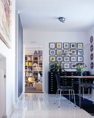 Framed pictures in a dinning room