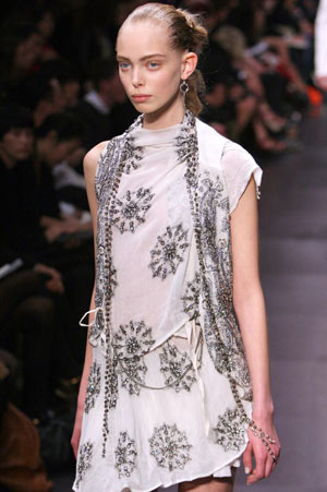 Model at the Ann Demeulemeester show