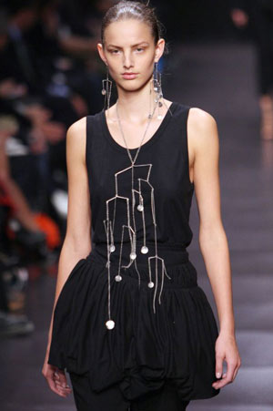 Model at the Ann Demeulemeester show