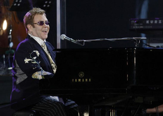 Elton John during his performance