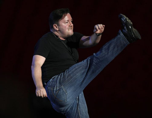Ricky Gervais during his performance