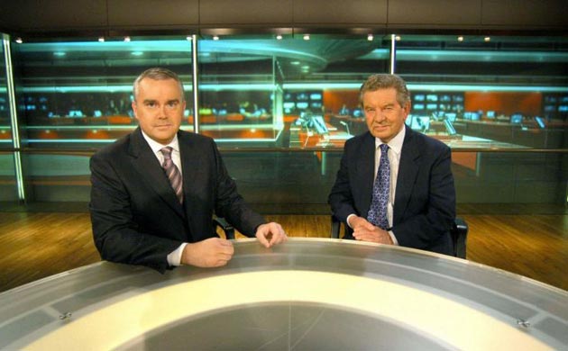 Huw Edwards and Richard Baker in 2004