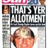 'That's yer allotment' front page