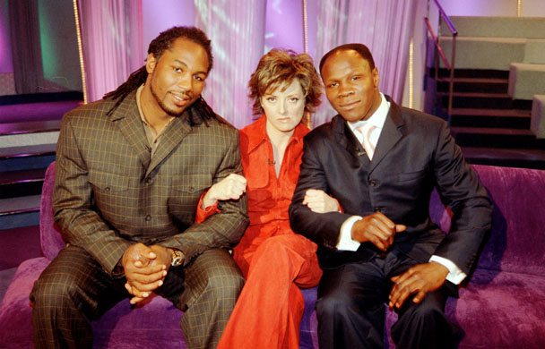 Carol Vorderman with Lenox Lewis  and Chris Eubank in 'Star Lives' 2001 