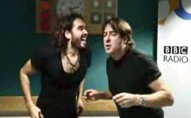 Russell Brand and Jonathan Ross in the studio