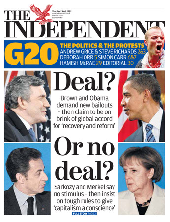 G20 front pages