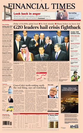 G20 front pages