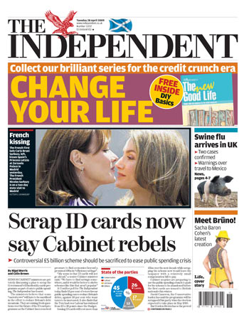 Swine flu front page