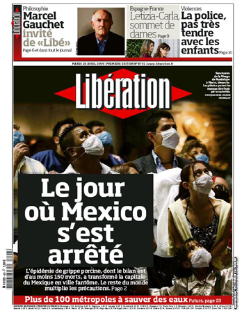 Swine flu front page