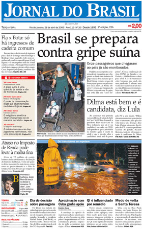 Swine flu front page