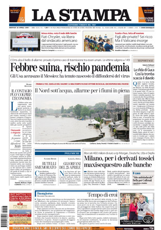 Swine flu front page