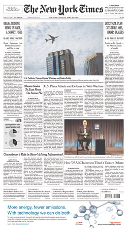 Swine flu front page