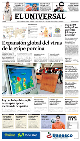 Swine flu front page