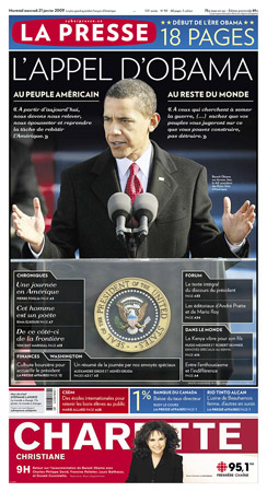 Barack Obama front page