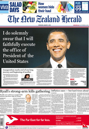 Barack Obama front page