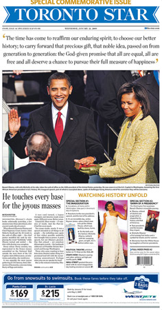 Barack Obama front page