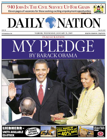Barack Obama front page