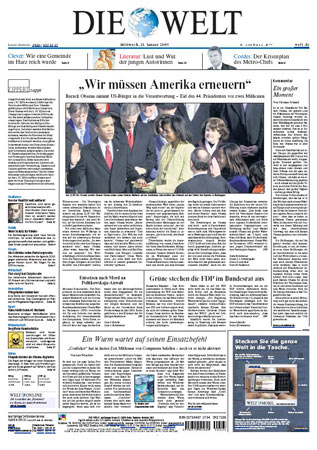Barack Obama front page