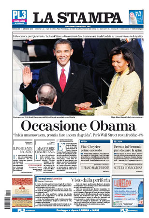 Barack Obama front page