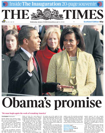 Barack Obama front page